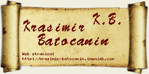 Krasimir Batoćanin vizit kartica